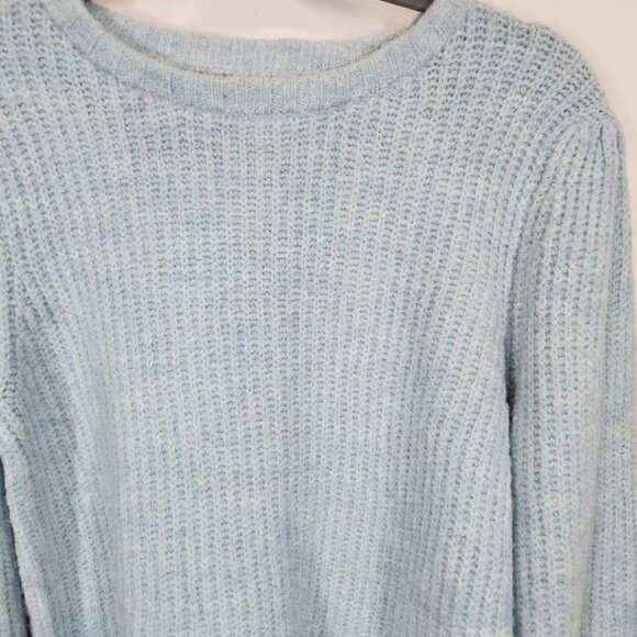 A New Day Balloon Sleeve Pullover Fuzzy Sweater in Light Blue - Size Medium - Picture 3 of 7